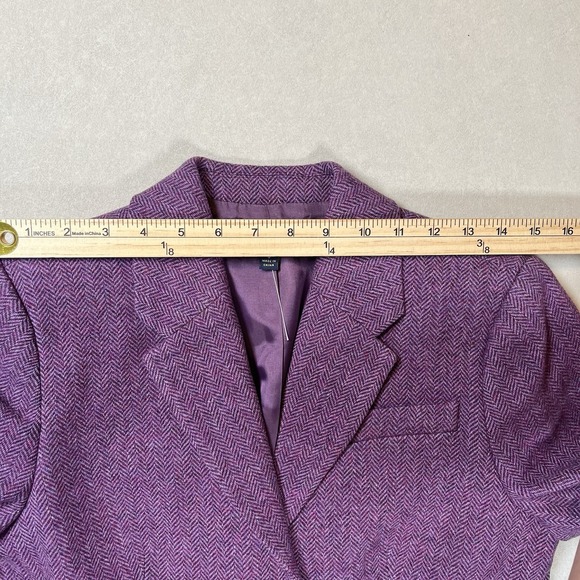 Brooks Brothers Women's Purple Herringbone Wool Blazer Sz 6 Office Academia Work - Picture 8 of 10